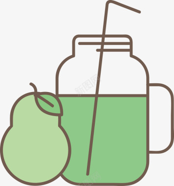 夏季饮品饮料维他命水饮品矢量图图标图标