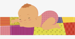 趴着睡的插图可爱宝宝素材