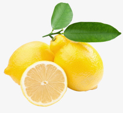 黄色柠檬绿叶素材