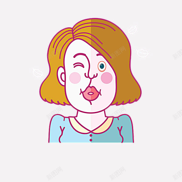 卡通女人撅嘴头像png免抠素材_88icon https://88icon.com 卡通 嘟嘴 女人 性感 插图 撅嘴 放电 眨眼睛 设计