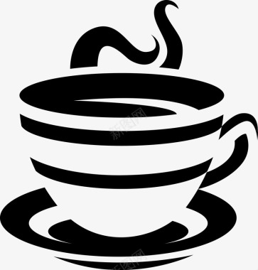 可爱咖啡杯手绘热饮图矢量图图标图标