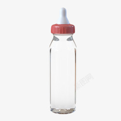 红色透明宝宝奶瓶素材