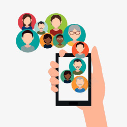 白色屏幕里的联系人头像素材