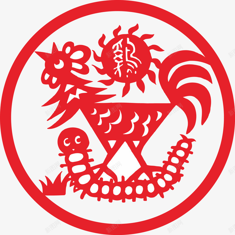 红色公鸡剪纸过年喜庆矢量图ai免抠素材_88icon https://88icon.com 公鸡 剪纸 喜庆 喜庆剪纸 红色喜庆 红色素材 过年 矢量图