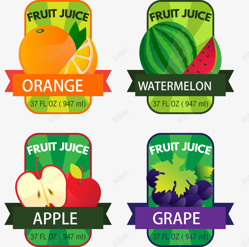 手绘果汁饮料标签瓶贴png免抠素材_88icon https://88icon.com 手绘 果汁 标签 瓶贴 饮料