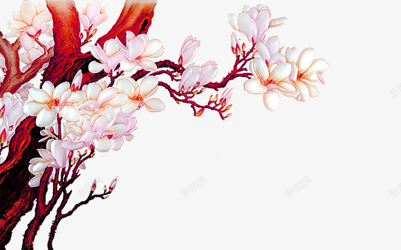 手绘梅花枝png免抠素材_88icon https://88icon.com 创意 插画 水墨元素 水墨花 艺术 装饰