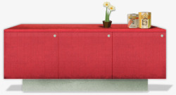 厨房红色台子柜子现代素材