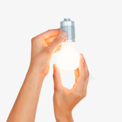 白色发光电器装灯泡产品实物素材