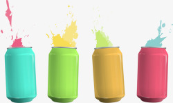 彩色易拉罐手绘彩色易拉罐高清图片