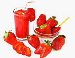 草莓水果汁素材