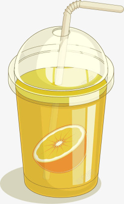 一杯橙汁插画素材