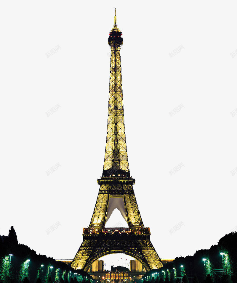 巴黎夜景埃菲尔铁psd免抠素材_88icon https://88icon.com 各地名著 旅游风景照片 著名建筑