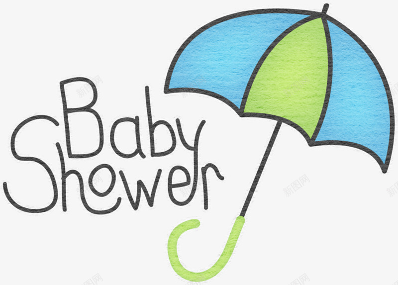 宝宝派对png免抠素材_88icon https://88icon.com Baby Shower 宝宝派对 手绘 雨伞