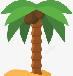 卡通夏日椰树装饰插画素材