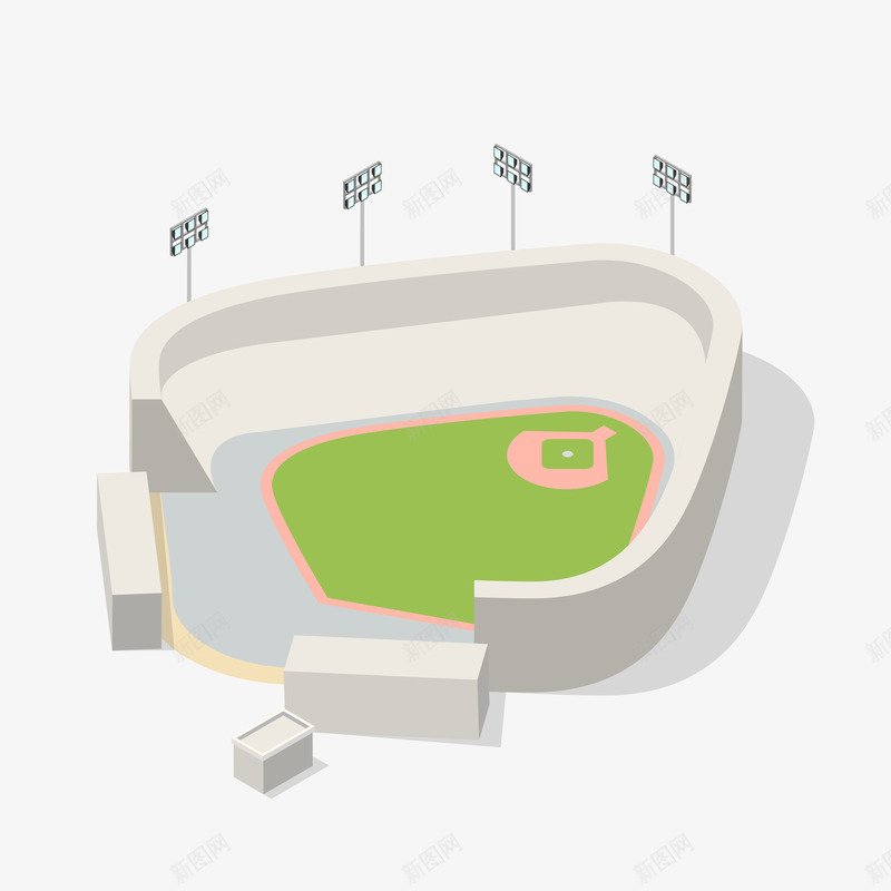 运动场地装饰矢量图ai免抠素材_88icon https://88icon.com 卡通 场地 席位 手绘 投影 灯光 装饰 观众席 运动场 阴影 矢量图