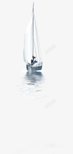 夏日卡通海边帆船效果素材