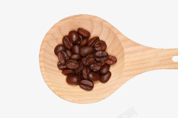 木勺里的咖啡豆素材
