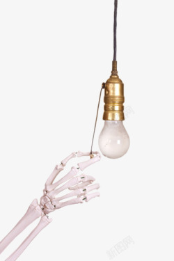 金色立体电器手骨头开灯产品实物素材