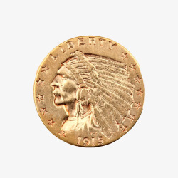 金色印度人物头像的硬币实物素材