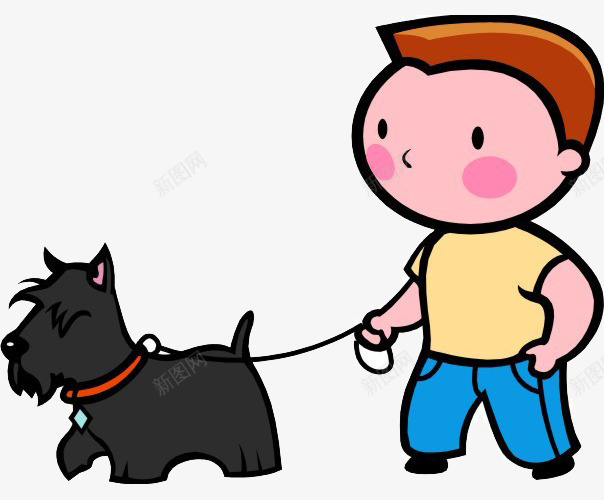 人和宠物牵着黑狗狗png免抠素材_88icon https://88icon.com 人和宠物 可爱的孩子 开心 快乐 朋友 牵着黑色小狗 黑色的狗狗