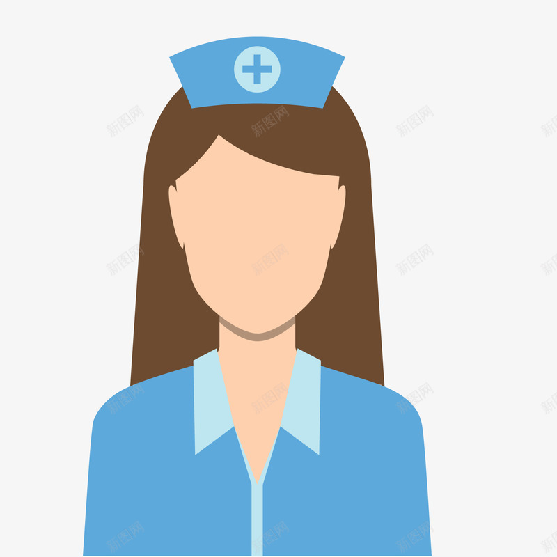 卡通护士头像标签矢量图ai免抠素材_88icon https://88icon.com 人物 头像设计 护士 标签设计 职业人士 蓝色 矢量图