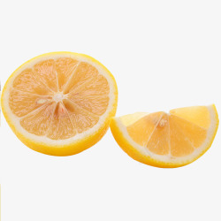 新鲜黄柠檬切块摄影素材