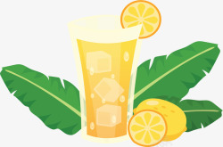 美味夏日柠檬果汁矢量图素材