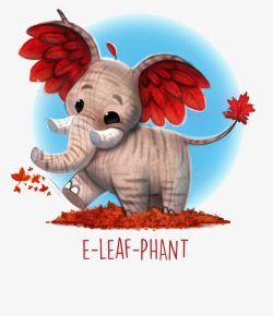 大耳朵的小象小象插画高清图片