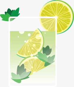 莫吉托果汁夏天加冰美味柠檬汁矢量图高清图片