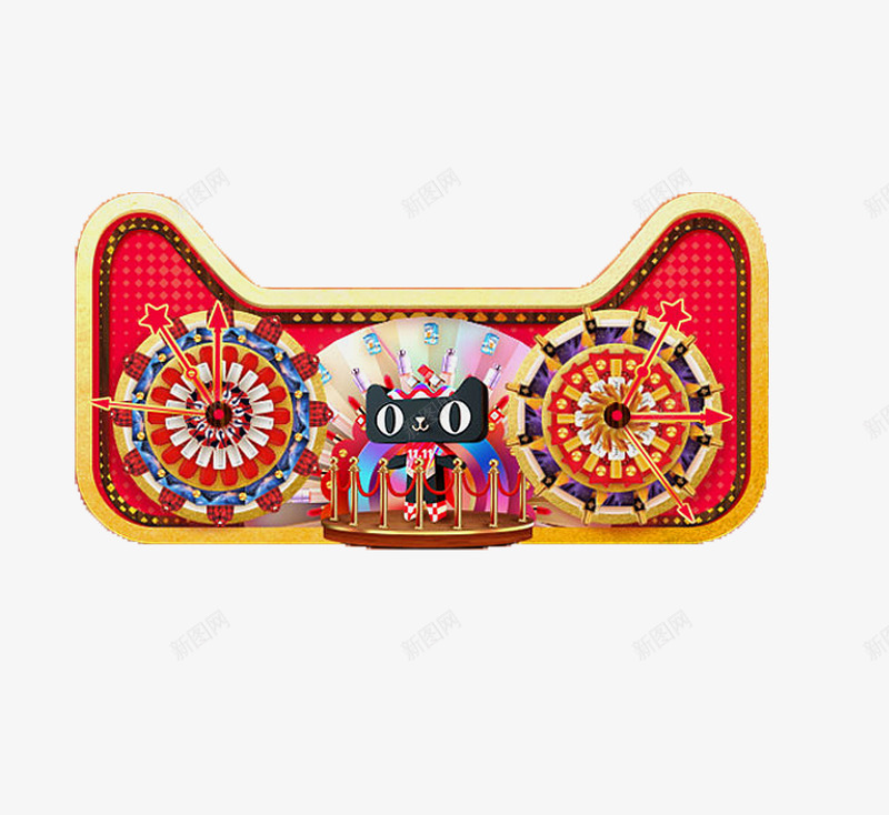 双十一天猫png免抠素材_88icon https://88icon.com 2017年 光棍节 活动页面 游乐园 猫头 购物节