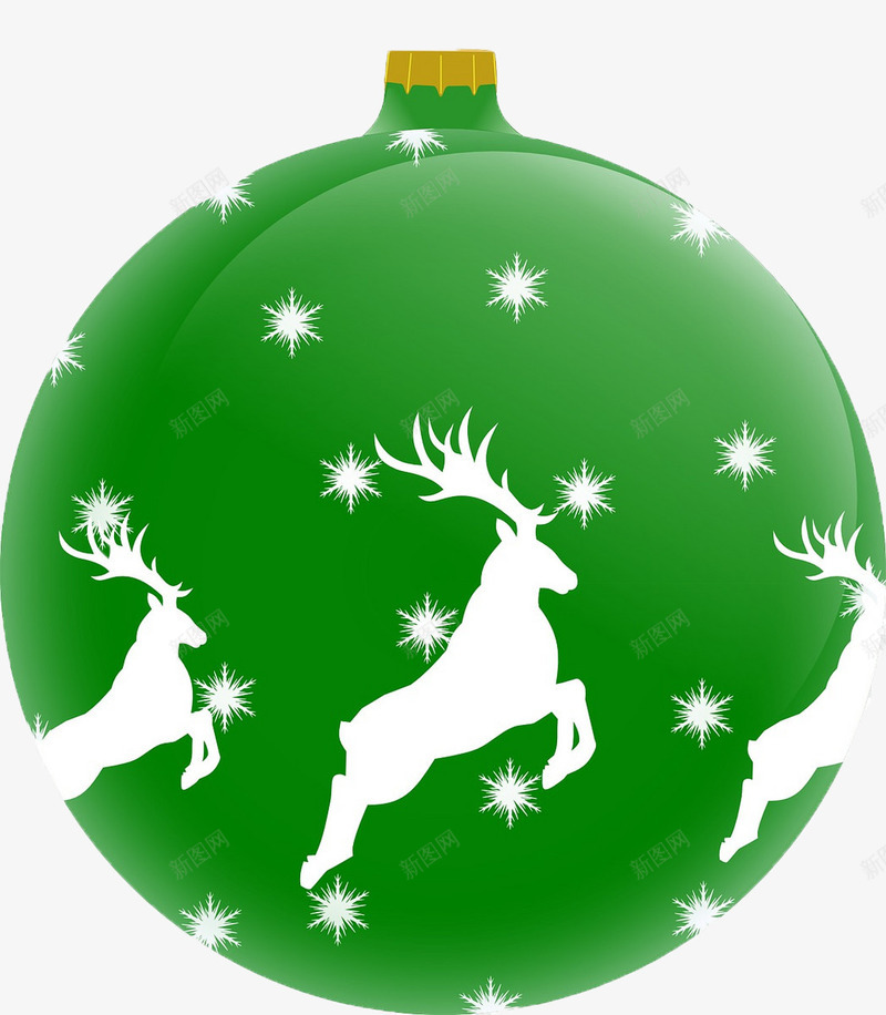 圣诞节绿色麋鹿装饰球png免抠素材_88icon https://88icon.com 圣诞装饰球 气氛 漂亮元素 节日 装饰