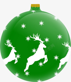 圣诞节绿色麋鹿装饰球素材
