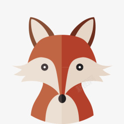 狐狸头像手绘元素矢量图素材