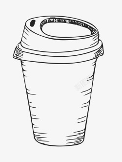 卡通手绘热咖啡杯素材