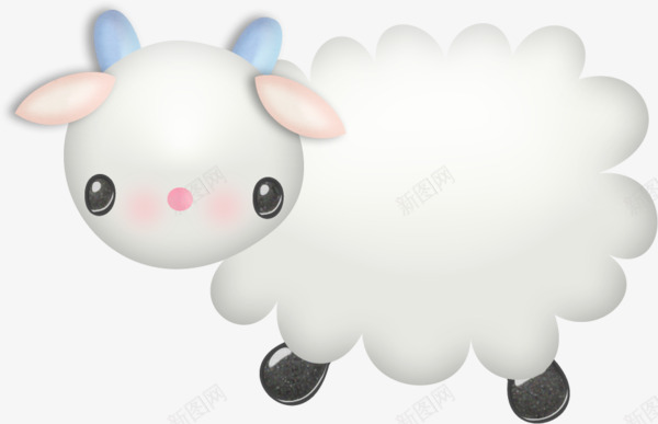 卡通白色绵羊宝宝png免抠素材_88icon https://88icon.com 动物宝宝 卡通手绘 白羊 绵羊
