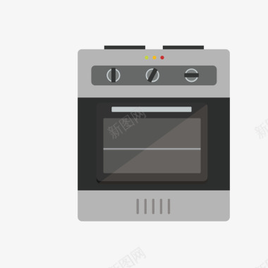 厨房背景现代厨房智能烘焙烤箱标免矢量图图标图标