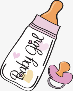 粉色婴儿奶瓶素材