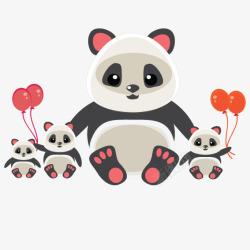 熊猫和宝宝们素材
