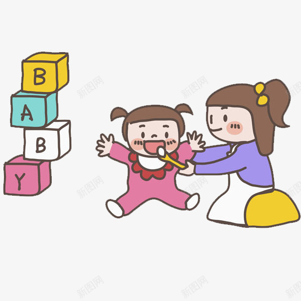 吃饭的婴儿png免抠素材_88icon https://88icon.com 卡通 可爱的 吃饭 字母 小孩 母亲 玩具 高兴地