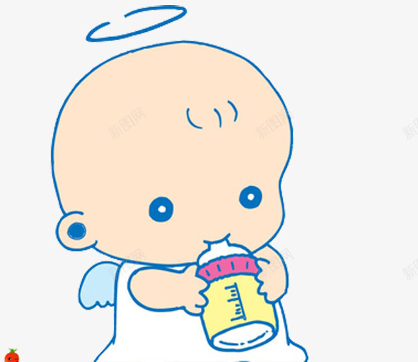 宝宝喝水手绘图png免抠素材_88icon https://88icon.com 可爱宝宝 多喝水 奶瓶 娃娃 宝宝喝水