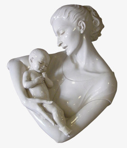 母亲抱着孩子雕塑素材