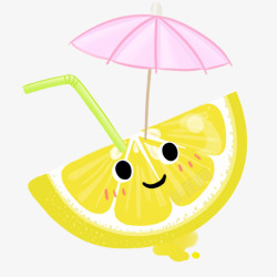 粉色吸管柠檬吸管粉色小伞高清图片