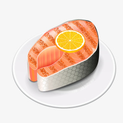 创意美味柠檬三文鱼素材