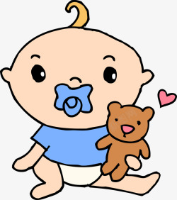 卡通宝宝抱抱熊素材