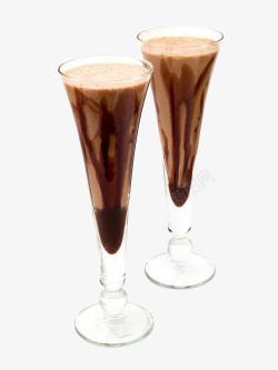两杯巧克力奶昔素材