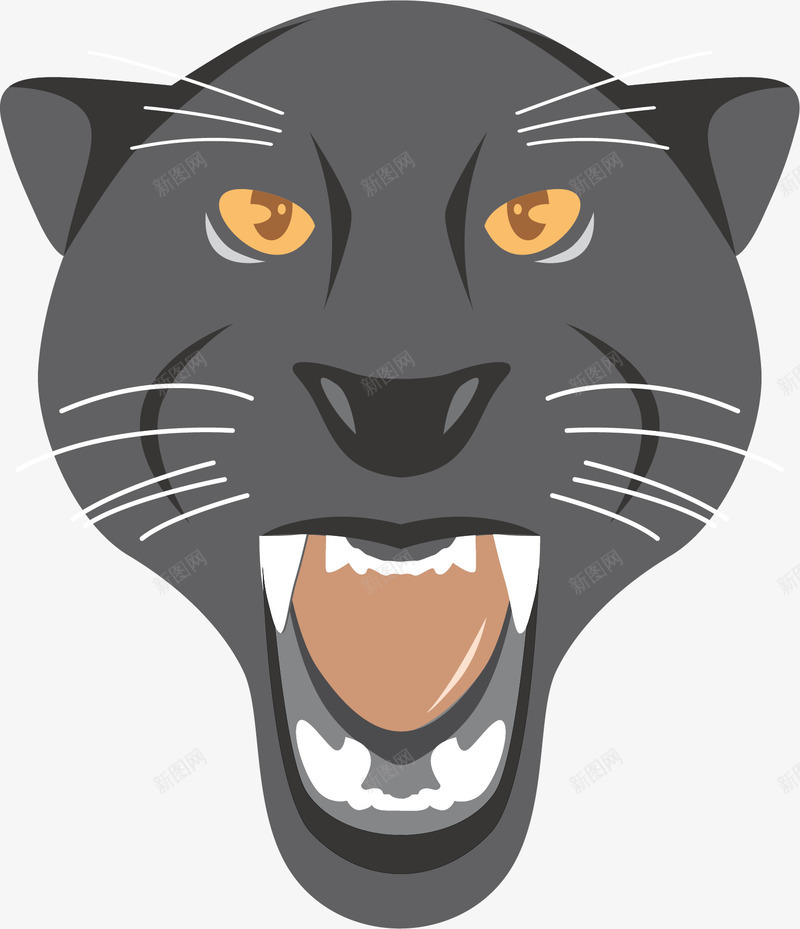 凶狠的猫科动物黑豹矢量图ai免抠素材_88icon https://88icon.com 凶猛的黑豹 猫科动物 矢量png 黑色豹子 黑豹 黑豹头像 矢量图