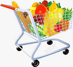 超市购物车矢量图素材