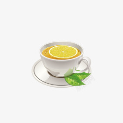 手绘柠檬绿茶素材