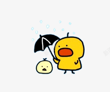 雨中鸡母子png免抠素材_88icon https://88icon.com 下雨 雨伞 鸡妈妈 鸡宝宝