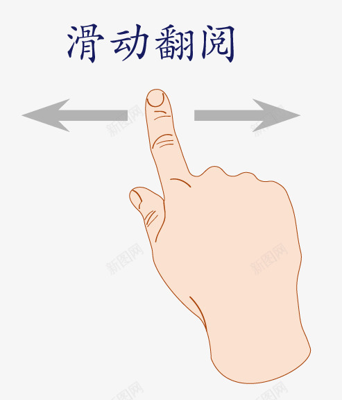 滑动翻阅png免抠素材_88icon https://88icon.com 卡通手指 手指 滑动 翻阅